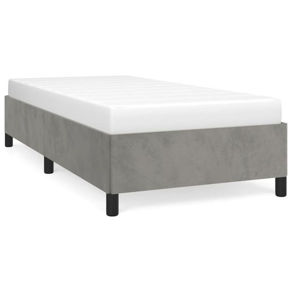 Syfax™ Giroletto Senza Materasso Grigio Chiaro 100X200 Cm Velluto-image