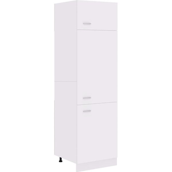 Syfax™ Mobile Per Frigo “Lyon” Bianco 60X57X207 Cm Legno Multistrato-image