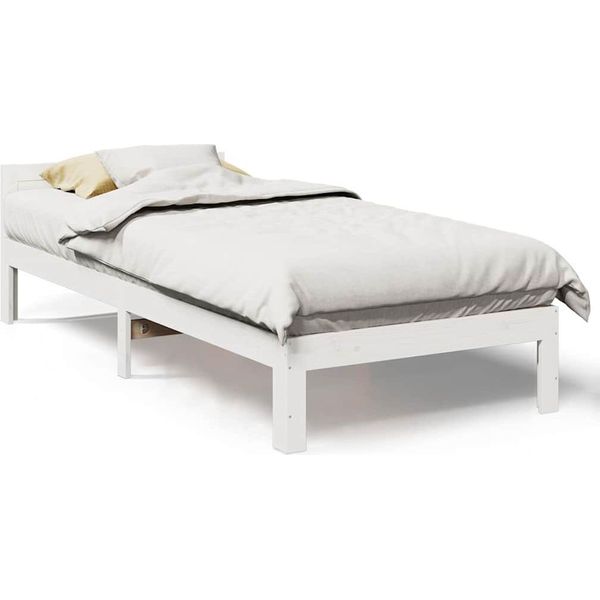 Syfax™ Giroletto Senza Materasso Bianco 90X200 Cm Legno Massello Pino-image
