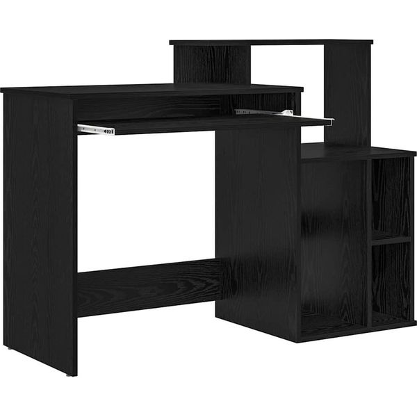 Syfax™ Scrivania Rovere Nero 120,5 X 44 X 88,5 Cm Legno Multistrato-image
