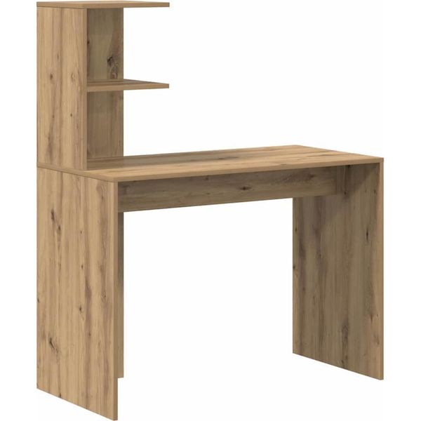 Syfax™ Scrivania Con Lo Scaffale Rovere Artigianale 102 X 50 X 124 Cm-image