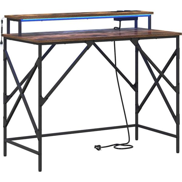 Syfax™ Scrivania Rovere Fumé 100 X 50 X 86,5 Cm Legno Multistrato-image