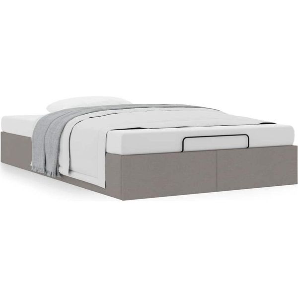 Syfax™ Struttura Letto Pouf Senza Materasso Tortora 120X190 Cm Tessuto-image