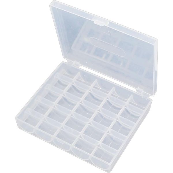 Scatola Per Rocchetti, 25 Scomparti, Trasparente, Vuota, Organizzatore, Cucito, Crafting, Stoccaggio, Custodia In Plastica-image