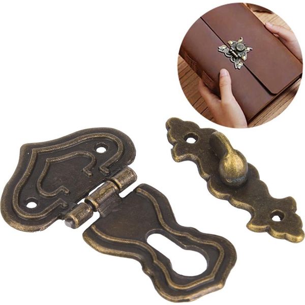 Qcwwy Hasp Latch Stile Antico Scatole In Lega Di Zinco Bronzo Chiusure Colorate Per Scatole Di Legno Antiche 10 Pezzi Per Scatole Di Gioielli-image