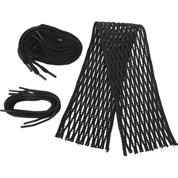Corda A Rete Da Lacrosse In Nylon Nero, Resistente All'usura, Intrecciata Per Accessori-image