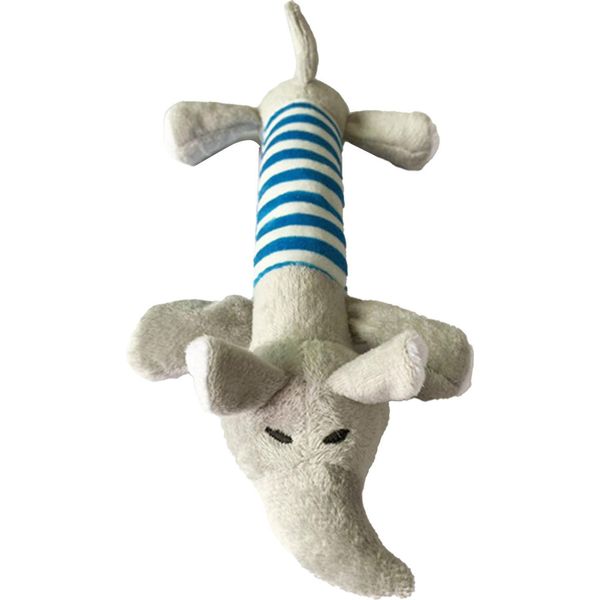 Peluche Per Cani, Simpatico Animale A Strisce Con 4 Zampe, Giocattolo Da Masticare Cigolante Per Animali Domestici, Gatto, Per Digrignare I Denti, Spazzolare, Elefante-image
