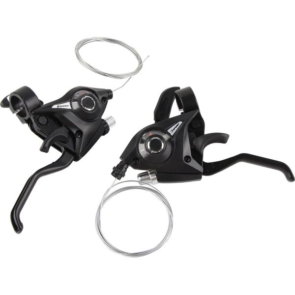 1 Coppia Di Leve Freno Per Bicicletta In Lega Di Alluminio A 24 Velocità, Set Di Leve Cambio Sinistro-Destro Per Montagna, Nero-image