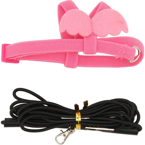 Pettorina, Guinzaglio, A Prova Di Morso, Regolabile, Corda Di Trazione Ultraleggera Per L'addestramento Dei Pappagalli, S, Rosa-image