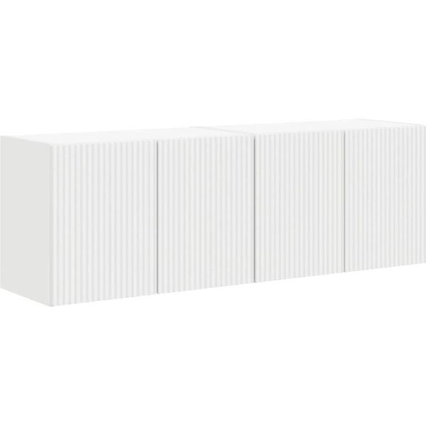 Vidaxl Mobile Tv A Parete 2 Pezzi Bianco 59,5 X 31 X 40 Cm Materiale A Base Di Legno-image