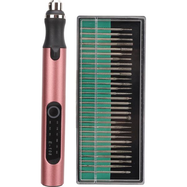Penna Elettrica Per Incidere, Macchina Per Incidere Senza Fili Ricaricabile Via Usb, Incisore Portatile Fai Da Te Con Indicatori Luminosi Per Incidere Gioielli, Legno, Vetro, Pietra (Oro Rosa)-image