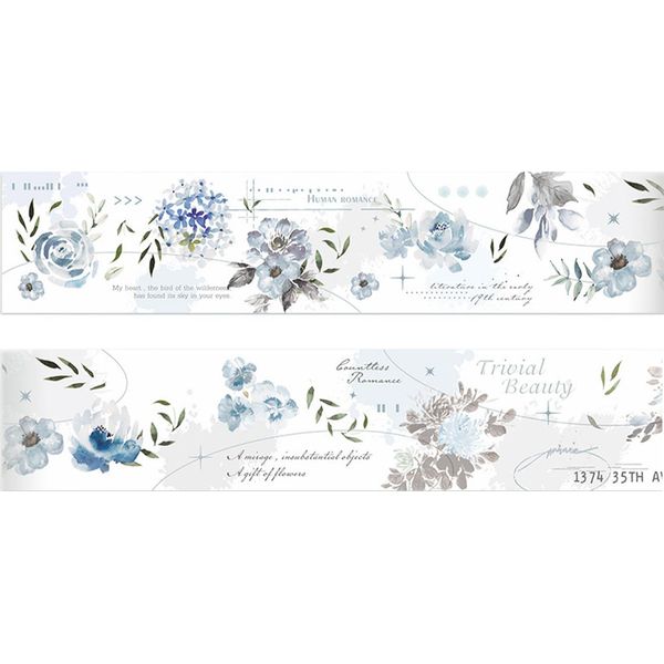 Rotolo Di Adesivi Per Scrapbook, Nastro Decorativo Per Scrapbooking Con Inchiostro Chiaro E Fiori Per Il Journaling, Album Fotografico-image
