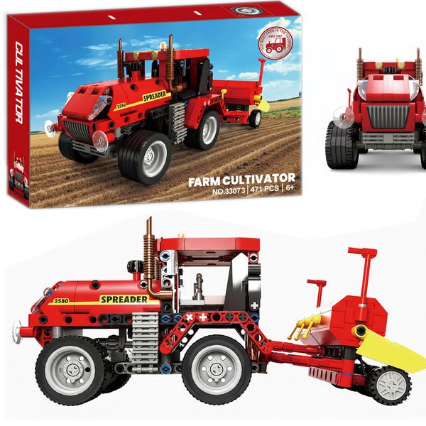 Set Di Blocchi Da Costruzione Coil, Blocchi Da Costruzione Giocattolo, Set Da Costruzione, Blocchi Da Costruzione Giocattolo, Macchine Agricole, Blocchi Di Bloccaggio, Parti Mobili, Spargitore, 520 Pezzi.-image