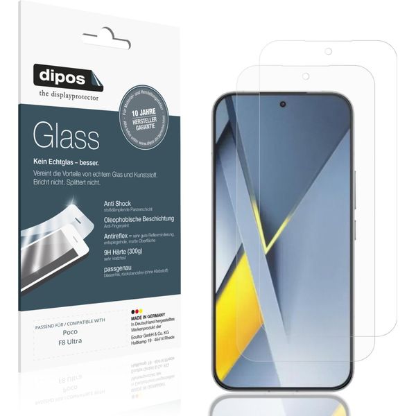 2X Pellicola Protettiva Per Poco F8 Ultra Protezione Opaco Vetro Flessibile 9H Dipos-image