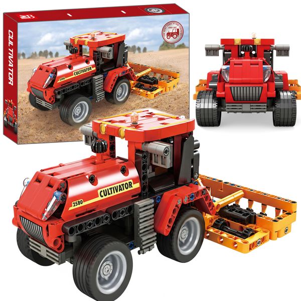 Set Di Blocchi Da Costruzione Coil, Blocchi Da Costruzione Giocattolo, Set Da Costruzione, Blocchi Da Costruzione Giocattolo, Macchine Agricole, Blocchi Di Bloccaggio, Parti Mobili, Coltivatore Agricolo, 485 Pezzi-image
