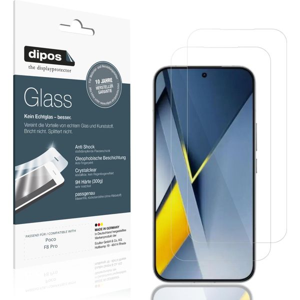 2X Pellicola Protettiva Per Poco F8 Pro Protezione Vetro Flessibile 9H Dipos-image