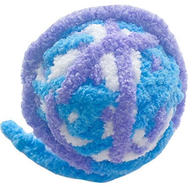 Gomitolo Per Gatti, Giocattolo, Divertente, Interattivo, Resistente Ai Morsi, In Lana, Con Campanello, Per Gatti, Gattini, Cuccioli, Colorato (Blu)-image