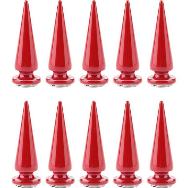 10 Pezzi Di Rivetti A Spillo In Metallo E Rivetti Con Tappo A Vite Per L'artigianato In Pelle Fai Da Te (Rosso)-image