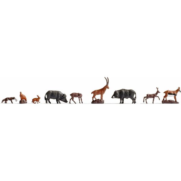 Noch Tt Figure Animali Della Foresta, Figure Colorate A Mano, Set Da 9 Pezzi In Scala Tt, Ideale Per Modellismo Ferroviario E Diorami-image
