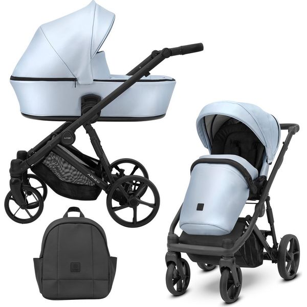 Carrozzina Kunert Arizo 2In1 In Ecopelle Blu/Blu Bambino, Telaio Nero-image