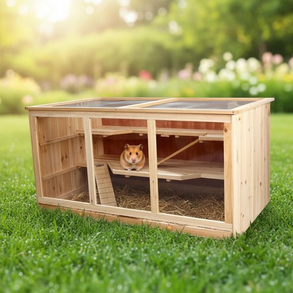 Melko Roditore Conigliera Gabbia Per Criceti Diversi Livelli Piccoli Animali Casa Topi Recinto Di Legno-image