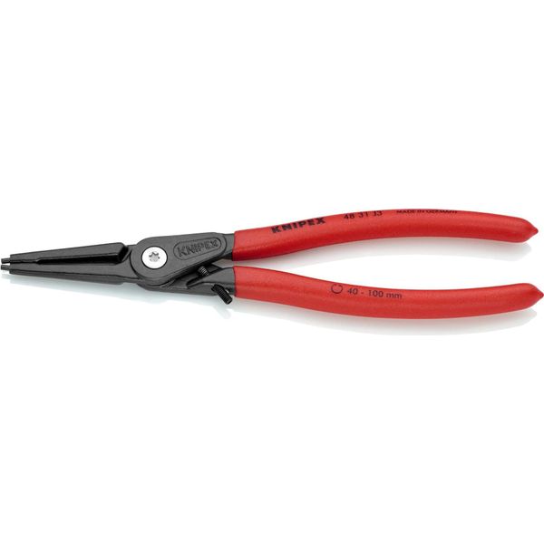Knipex 48 31 J3 Pinza Di Precisione Per Anelli Interni In Fori Forati Con Protezione Antitrazione Grigia Atramentata 225 Mm-image
