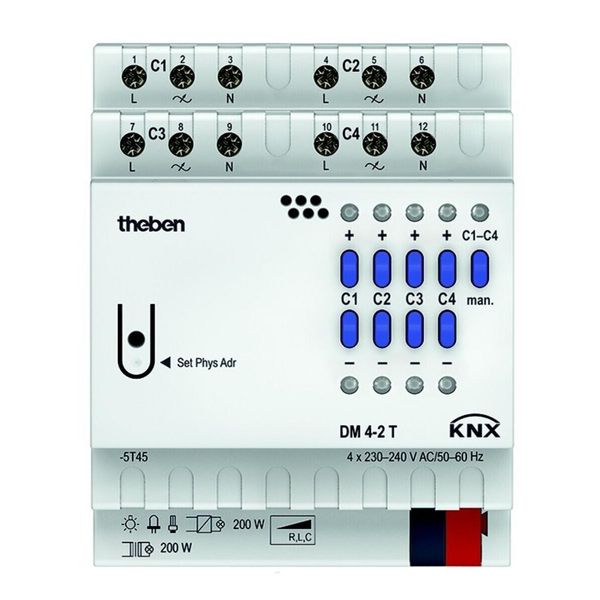Theben Dm 4-2 T Attuatore Di Regolazione Universale Knx A 4 Posizioni Fix 1, Campo Di Regolazione 0-100%-image