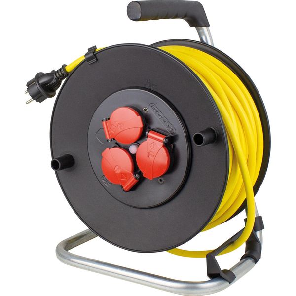 As-Schwabe Avvolgicavo Di Sicurezza 40M Cavo Armato 230V 16A 3G1.5 Nero IP44-image