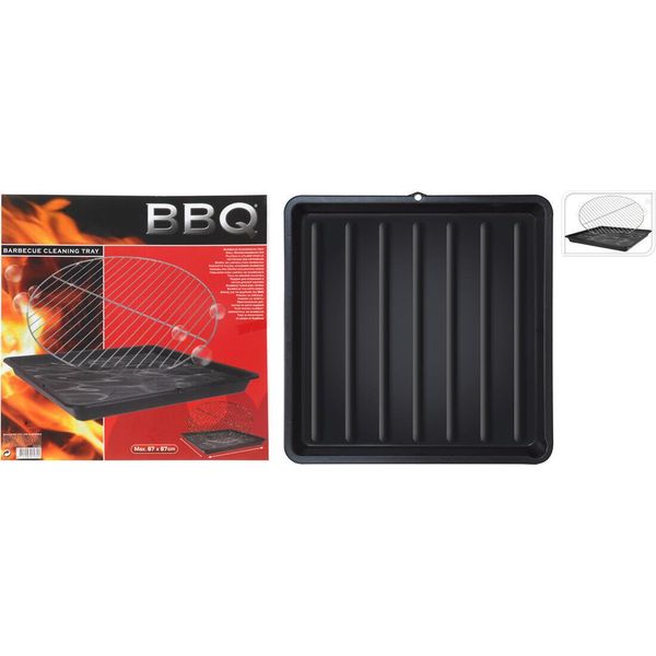 Vassoio Per Il Lavaggio Di Griglie E Utensili Da Barbecue, 67X67X6Cm Ph Nero-image