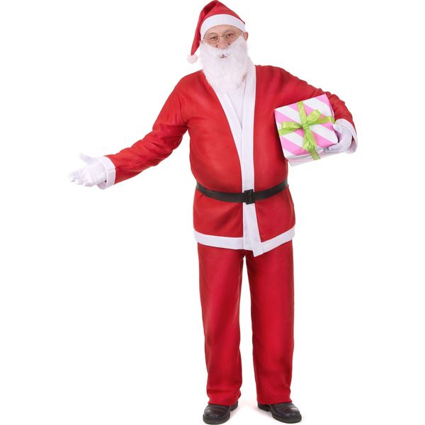 Nobile Costume Da Babbo Natale Rosso E Bianco - Taglia Unica-image