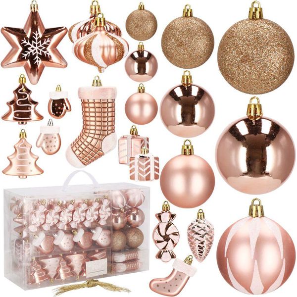 Bubles Di Natale Bubles Per Albero Di Natale Bubles Per Albero Di Natale 77 Pezzi Decorazione - Oro Rosa-image