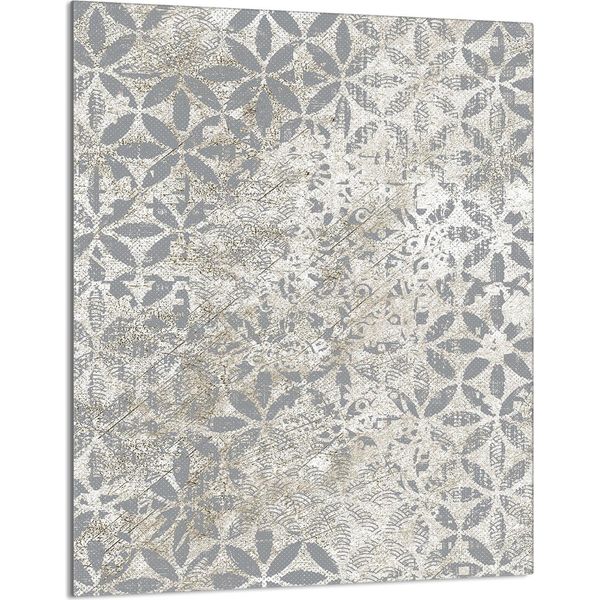 Piano Cottura 40X52 Coperchio Per Piano Cottura In Ceramica Paraspruzzi Piatto In Vetro Tagliere Decorativo, Motivo Grigio-image