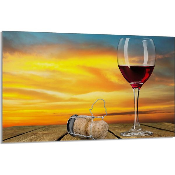 Piastra Di Copertura Del Piano Cottura 80X52Cm 1 Pezzo In Ceramica, Paraschizzi, Arancio Vino-image