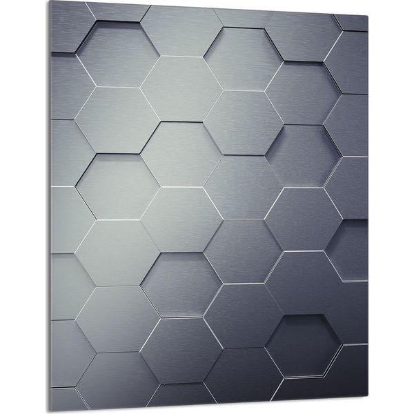 Piano Cottura 40X52 Coperchio Per Piano Cottura In Ceramica Paraspruzzi Piatto In Vetro Tagliere Decorativo, Motivo Grigio-image