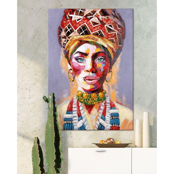 Gilde Bild, Rechteckig, "Nala"", Fraumotiv, Holz, Leinwand, Mehrfarbig, Ve 1, L. 3,5 Cm, B. 70 Cm, H. 100 Cm 38226"-image