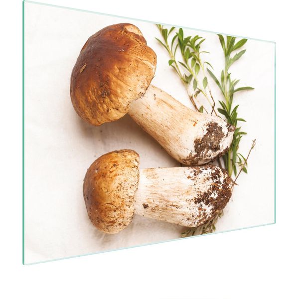 Tagliere Piastra Copriforno Tagliere In Vetro Multiplo 30X22 Cm Funghi Verdure-image