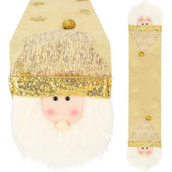 Springos Runner Da Tavola Natalizio Con Paillettes Applicate Di Babbo Natale Dimensioni 30X205 Cm Decorazione Da Tavola Festosa Decorazione Per La Casa Di Natale-image