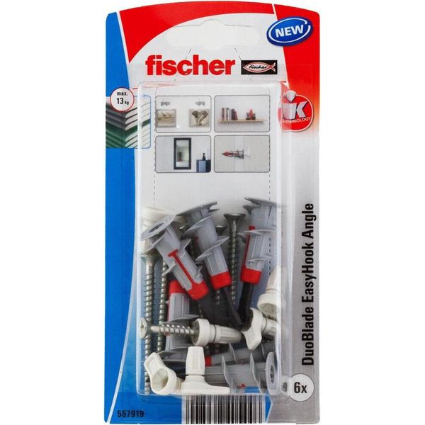 Fischer 557919 Ancoraggio A Vite E Tassello 6 Pz Kit Di Viti E Tasselli A Muro 44 Mm-image