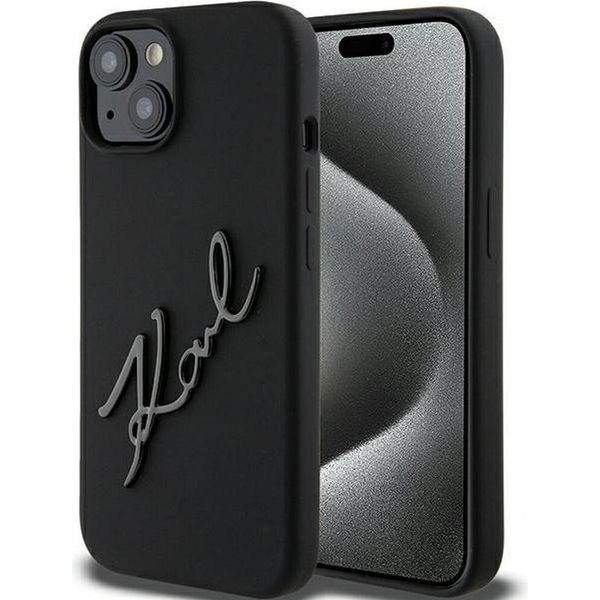 Karl Lagerfeld Klhcp15Ssksbmck Iphone 15 / 14 / 13 6.1 Czarny/Nero Custodia Rigida In Silicone Karl Script-image