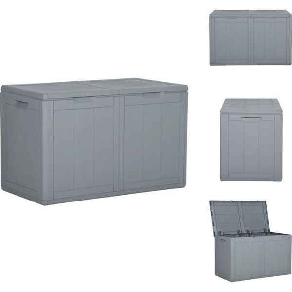 Vidaxl Cassetta Da Giardino 180 L Grigio Pp Rattan - Cassette Da Giardino-image