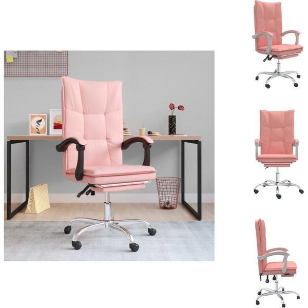 Vidaxl Sedia Da Ufficio Con Funzione Reclinabile In Pelle Finta Rosa - Sedie Da Ufficio-image