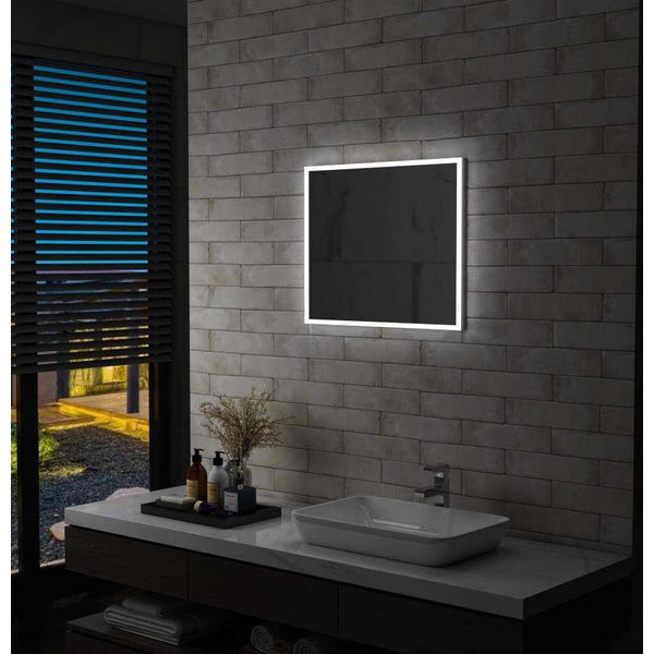 The Living Store Specchio Da Parete Per Bagno Con Led 60X50 Cm-image