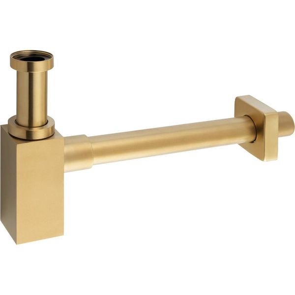 Sifone Per Lavabo 5/4", Scarico 32 Mm, Quadrato - Pvd Oro Opaco"-image