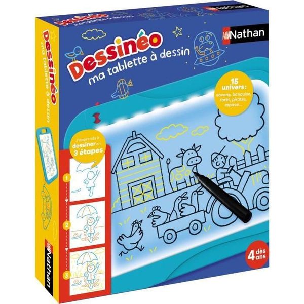 Nathan 1130600216, Lavagna Magnetica Per Bambini, 4 Anni/Anni, Pile Necessarie, Plastica, Blu, Bianco-image