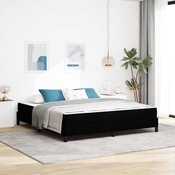 Maison Exclusive - Letto Boxspring Con Materasso Nero 180 X 200 Cm Tessuto-image