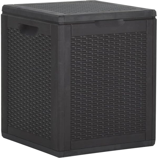 Syfax™ Baule Da Giardino 90 L Nero In Rattan Pp-image