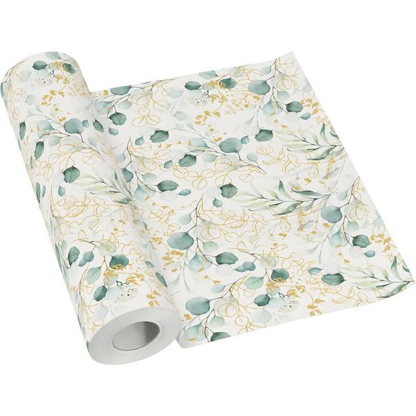 Runner Da Tavola In Carta Premium In Rotolo, "Golden Eucalyptus"", 40 Cm X 5 M 1 Pezzo."-image