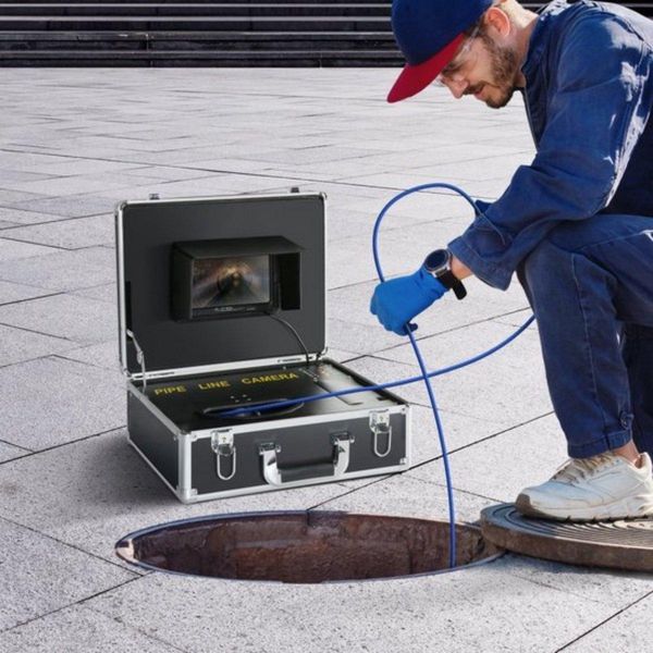 Telecamera Endoscopica Pro - Telecamera Per Tubi - Lcd Da 7 Pollici - Cavo Da 40 M - 480P, Grandangolo Da 130° - Dispositivo Per L'ispezione Di Fognature E Metropolitane-image