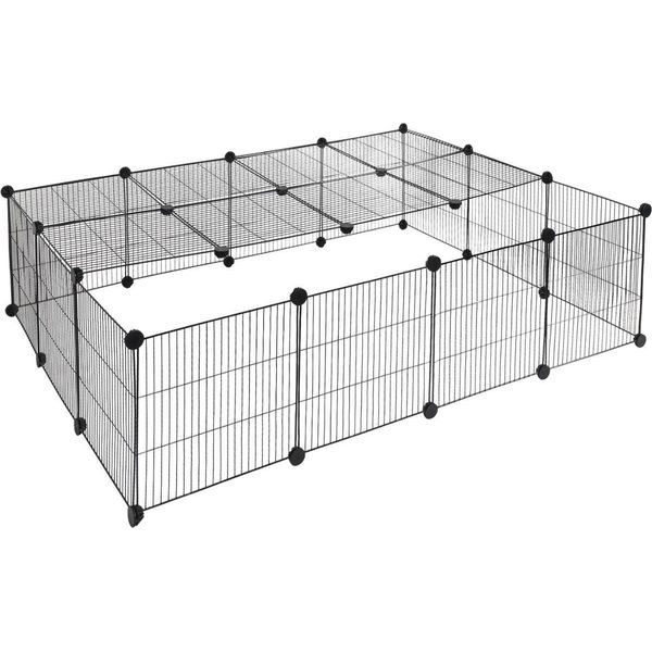 Recinto Per Animali Happyment Vida - Recinto Extra Alto Per Piccoli Animali - Regolabile - Recinto Per Conigli - Recinto Per Galline - Recinto Per Cuccioli - Recinto Per Gatti - Nero - 70 X 70 X 105 Cm-image