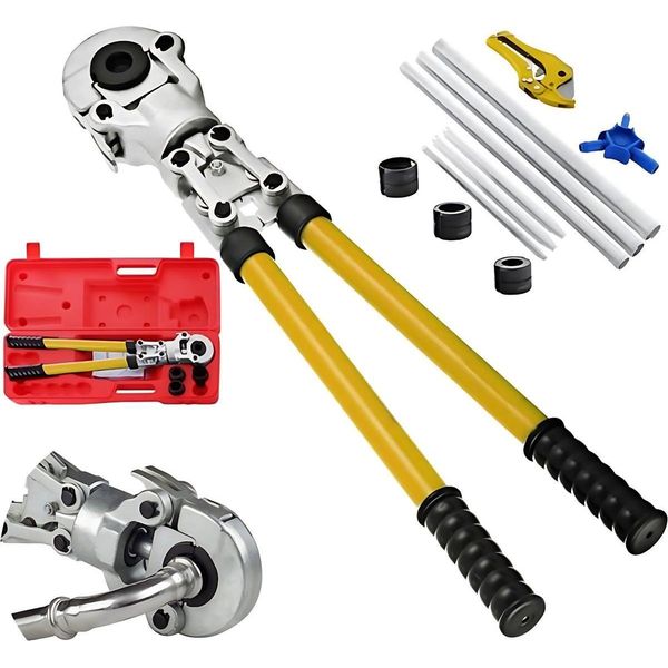 Pinza A Crimpare Idraulica - Pinza A Crimpare Per Tubi - Per Tubi Dell'acqua - Th 16/20/26/32 Mm - Pinza A Crimpare Idraulica Con Custodia Per Accessori-image